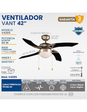 Ventilador de techo Igoto 3 velocidades