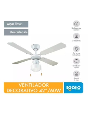 Ventilador de techo Igoto 3 velocidades
