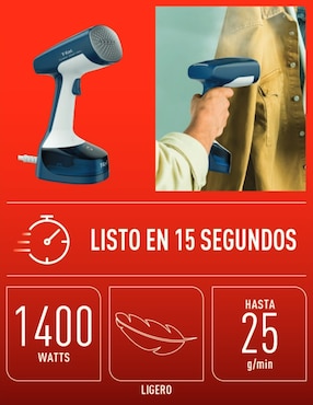 Cepillo de vapor T-Fal acces steam DT7111X1 suela cerámica