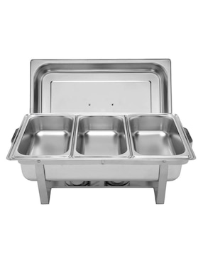 Chafer bufetera de acero inoxidable Comerzalia 3 compartimento