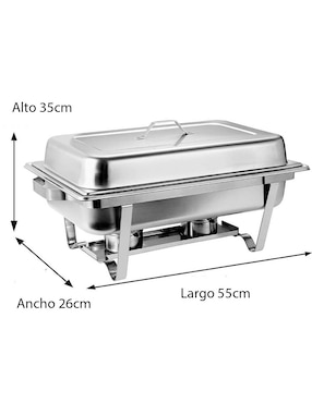 Chafer bufetera de acero inoxidable Comerzalia 3 compartimento