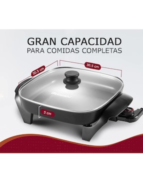Sartén eléctrico con tapa Elite Gourmet de aluminio