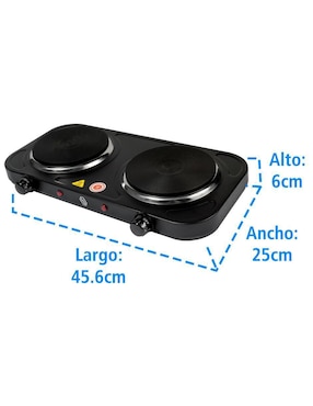 Parrilla eléctrica Iusa IU-2D2000 de acero