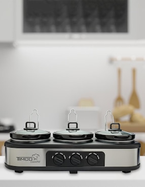 Chafer bufetera de cerámica Timco Cuisine 3 compartimentos