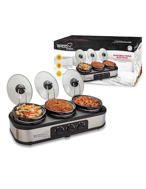 Chafer bufetera de cerámica Timco Cuisine 3 compartimentos