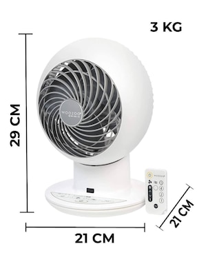 Ventilador de mesa Woozoo con control remoto 5 velocidades