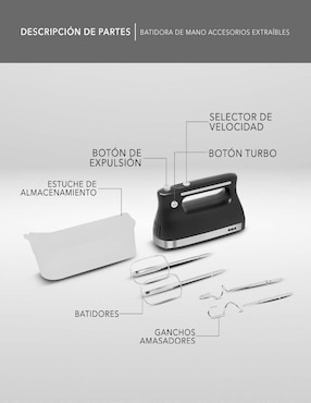 Batidora manual Rca 5 velocidades + 1 turbo Rc-72