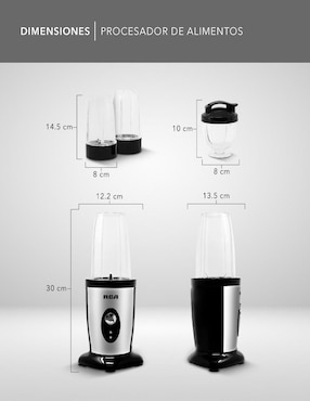 Set procesador de alimentos Rca RC-3199 cuchillas de acero inoxidable