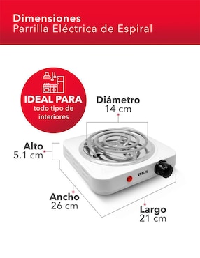 Parrilla eléctrica Rca RC1000A de acero