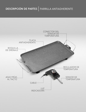 Parrilla eléctrica Rca RC-45 de aluminio