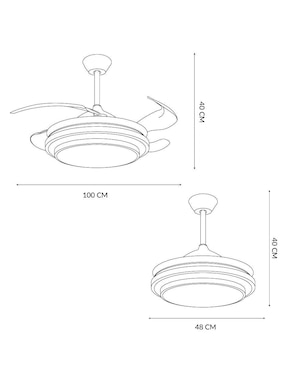 Ventilador de techo Megaluz con control remoto 3 velocidades