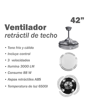 Ventilador de techo Megaluz con control remoto 3 velocidades