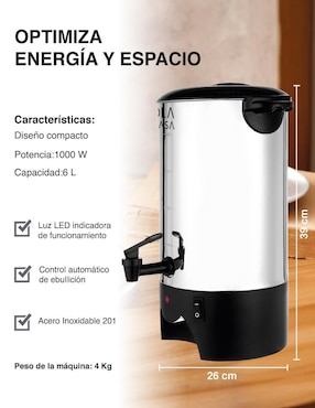 Percoladora Ola Casa 5 bares 40 tazas