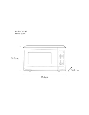 Horno de microondas convencional Midea modelo MMDP11S2BW 1.1 pies cúbicos