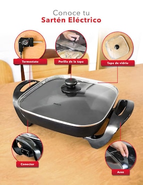Sartén eléctrico con tapa Rca RC-3030C de cerámica