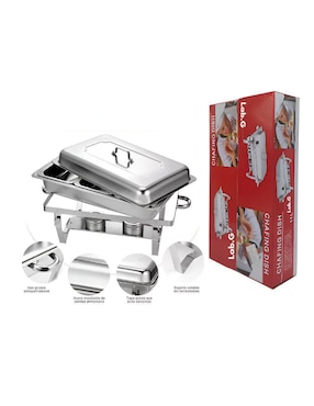 Chafer bufetera de acero inoxidable 3 compartimentos