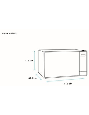 Horno de microondas convencional Midea modelo MMDK14S2MB 1.4 pies cúbicos