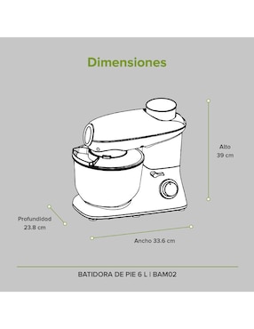 Batidora de pedestal Avera 6 velocidades Bam02