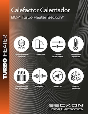 Calefactor torre eléctrico Beckon de 110 V - 120 V