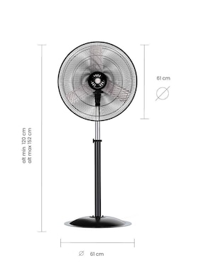 Ventilador de pedestal Mytek con control remoto 3 velocidades