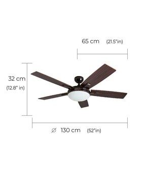 Ventilador de techo Prominence Home con control remoto 3 velocidades