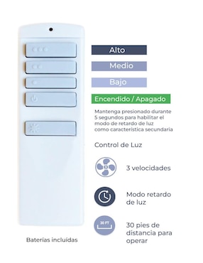 Ventilador de techo Prominence Home con control remoto 3 velocidades