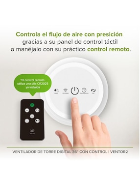 Ventilador de torre Avera con control remoto 3 velocidades