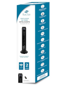 Ventilador de torre Blue Fan con control remoto 3 velocidades
