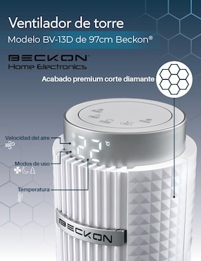 Ventilador de torre Beckon con control remoto 3 velocidades