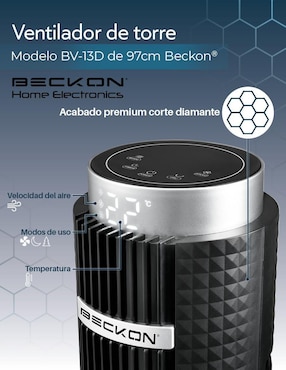 Ventilador de torre Beckon con control remoto 3 velocidades