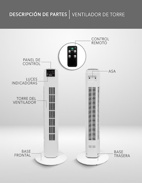 Ventilador de torre Rca con control remoto 3 velocidades