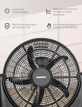 Ventilador de piso Daewoo 4 velocidades
