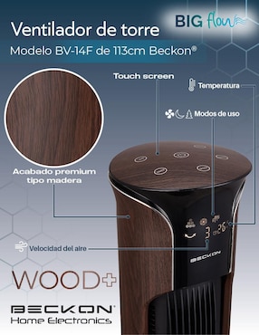Ventilador de torre Beckon con control remoto 3 velocidades