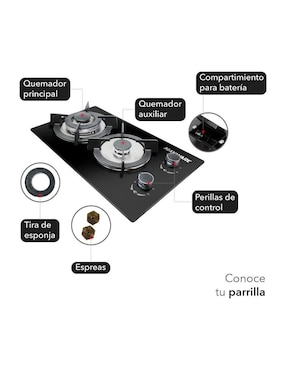 Parrilla Mayware HY-3000G de vidrio
