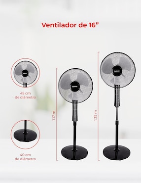 Ventilador de pedestal Daewoo con control remoto 3 velocidades