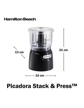 Procesador de alimentos Hamilton Beach Stack & Press cuchillas de acero inoxidable