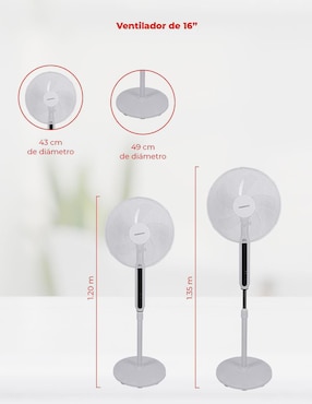 Ventilador de pedestal Daewoo con control remoto 3 velocidades
