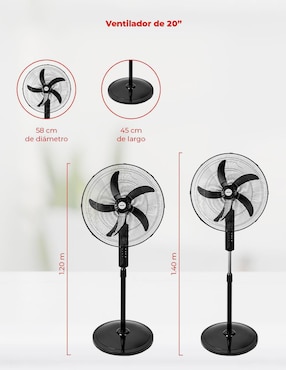 Ventilador de pedestal Daewoo 3 velocidades