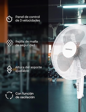 Ventilador de pedestal Daewoo 3 velocidades