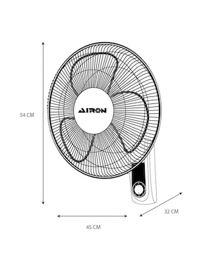 Ventilador mural Airon 3 velocidades