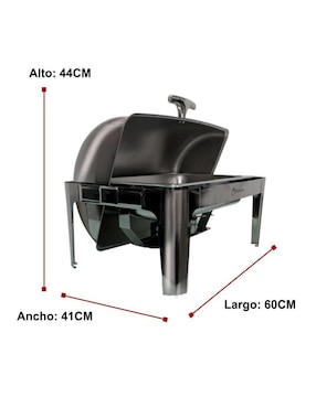 Chafer bufetera de acero inoxidable Shorbull Hotelera 1/1 1 compartimento