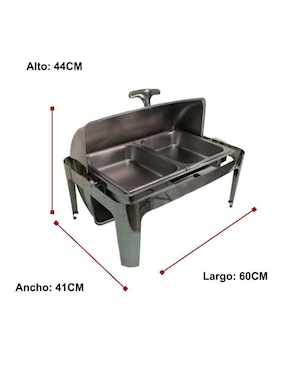 Chafer bufetera de acero inoxidable Shorbull hotelera 1/2 2 compartimentos