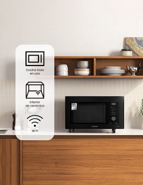 Horno de microondas de convección con grill Samsung modelo MC32DG7646CKAX 1.1 pies cúbicos