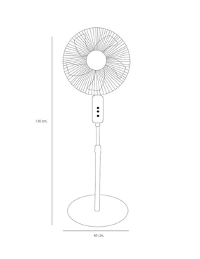 Ventilador de pedestal Dace con control remoto 3 velocidades