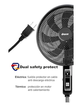 Ventilador de pedestal Dace con control remoto 3 velocidades