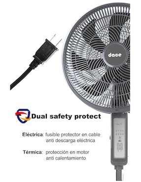 Ventilador de pedestal Dace con control remoto 3 velocidades