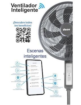 Ventilador de pedestal Dace con control remoto 3 velocidades