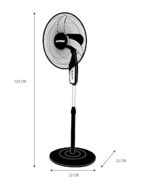 Ventilador de pedestal Airon con control remoto 3 velocidades