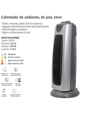 Calefactor torre eléctrico Iusa de 127 V
