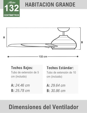 Ventilador de techo Hunter con control remoto 3 velocidades